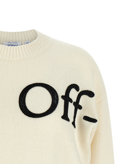 Cardigan by Off-White for women in plush polyamide & wool bicolour, black, cream & white features an crisp silhouette, showcasing a sophisticated crew neckline and detail for a truly crisp finish.