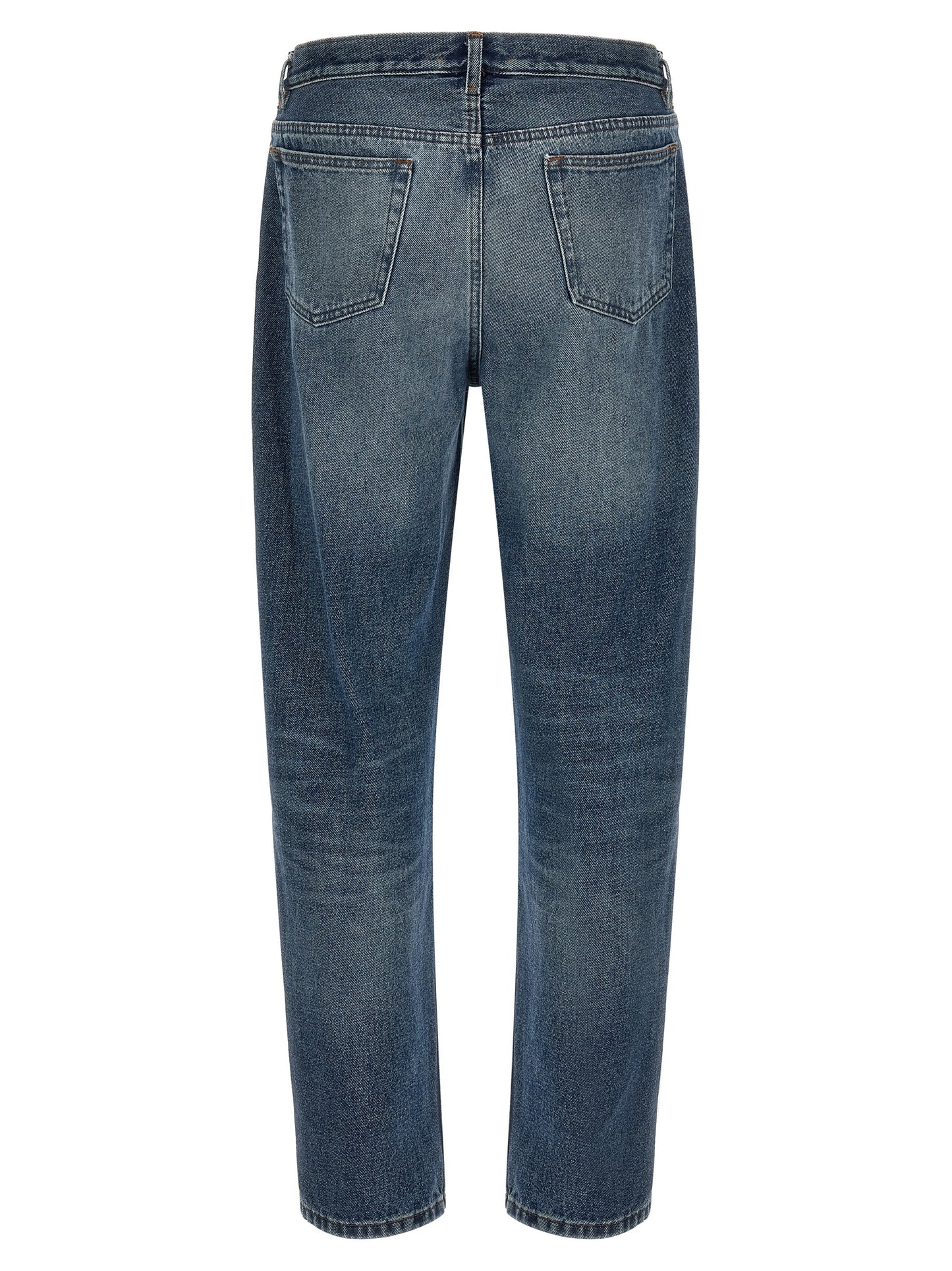 Jeans by A.P.C. for men in denim cotton blue & silver features an sophisticated high rise and straight-leg & relaxed-fit with a precise long, creating a sophisticated and sophisticated silhouette.