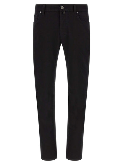 Jacob Cohen Black Cotton Straight-Leg Jeans