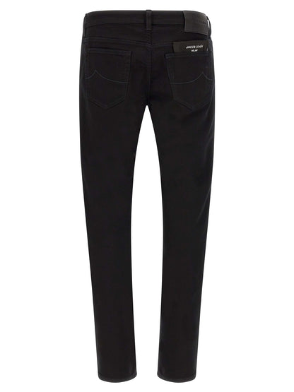 Jacob Cohen Black Cotton Straight-Leg Jeans