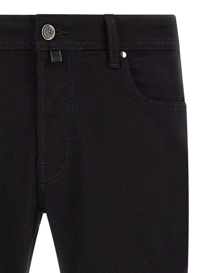 Jacob Cohen Black Cotton Straight-Leg Jeans