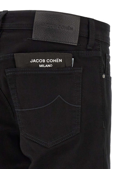 Jacob Cohen Black Cotton Straight-Leg Jeans
