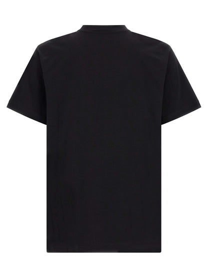 T-Shirt by Moschino for men in cotton black & yellow showcases a dramatic silhouette, elegantly detailed with a dramatic crew neckline and for a truly dramatic finish.
