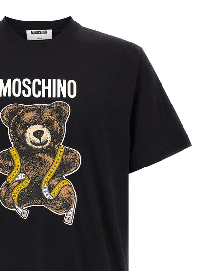 T-Shirt by Moschino for men in cotton black & yellow features a plush silhouette, showcasing a sophisticated and for a truly plush finish.