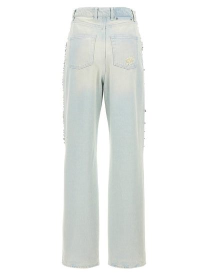 Jeans by Golden Goose for women in denim cotton & crystal light-blue features an sophisticated and with a precise long, creating a sophisticated and sophisticated silhouette.