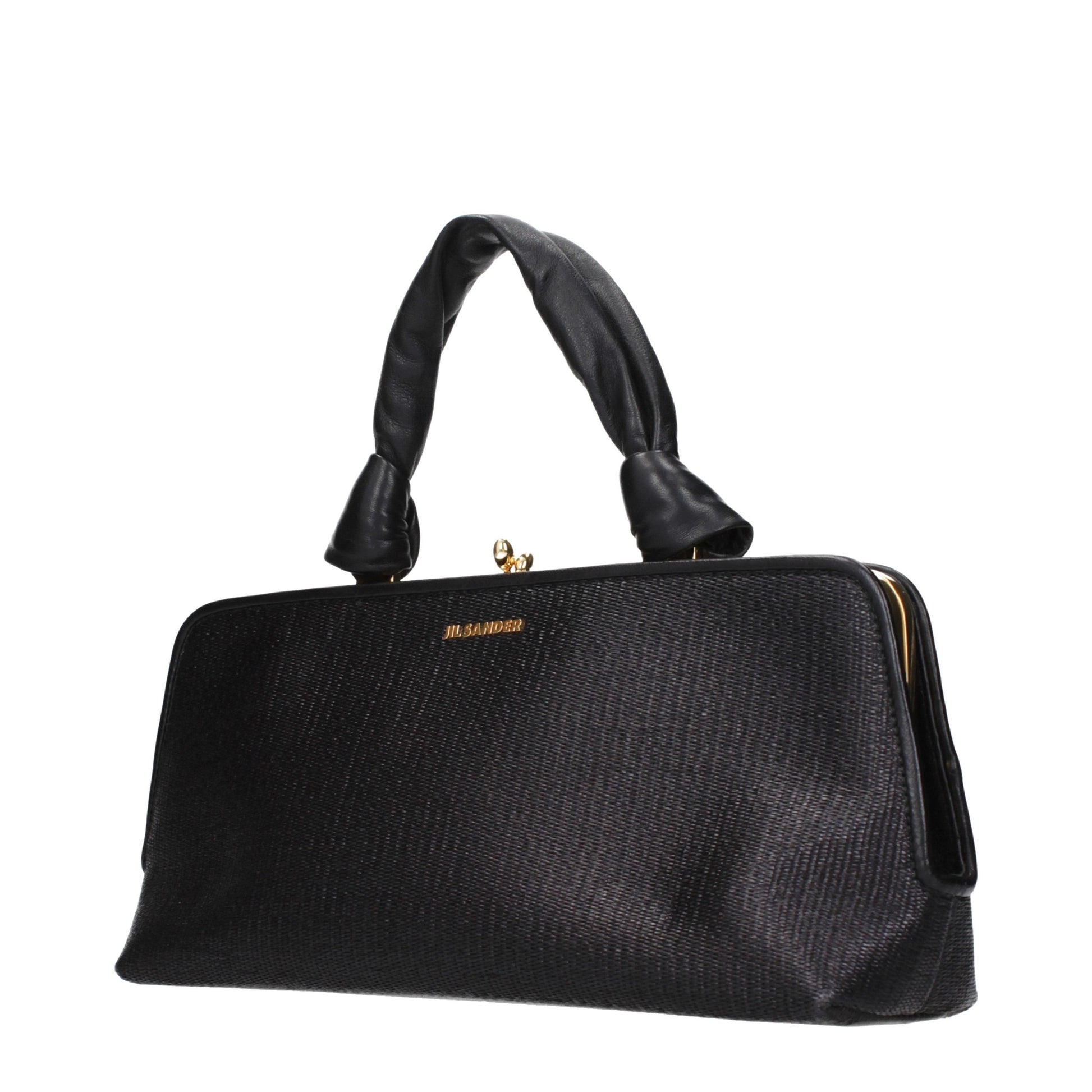 Handbag by Jil Sander for women in polyester polyurethane python leather black features an refined silhouette, showcasing a secure , ample , and versatile for a sophisticated refined aesthetic.
