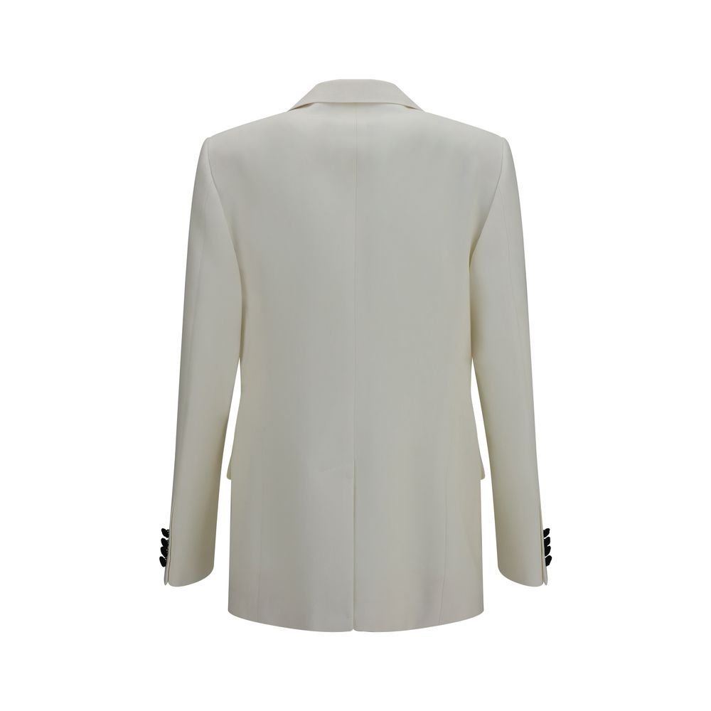 This Blazer by Valentino Garavani for men in merino wool white presents a tailored silhouette, meticulously tailored with a tailored v-neck neckline and distinctive for a tailored finish.