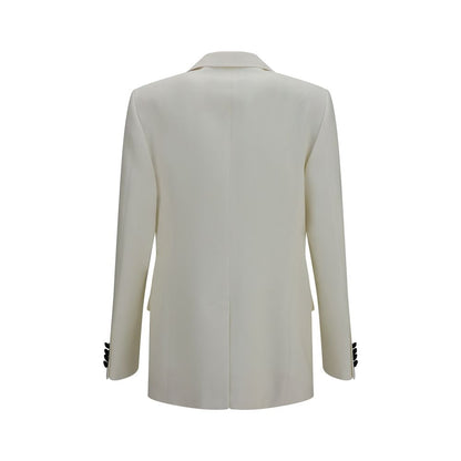 This Blazer by Valentino Garavani for men in merino wool white presents a tailored silhouette, meticulously tailored with a tailored v-neck neckline and distinctive for a tailored finish.