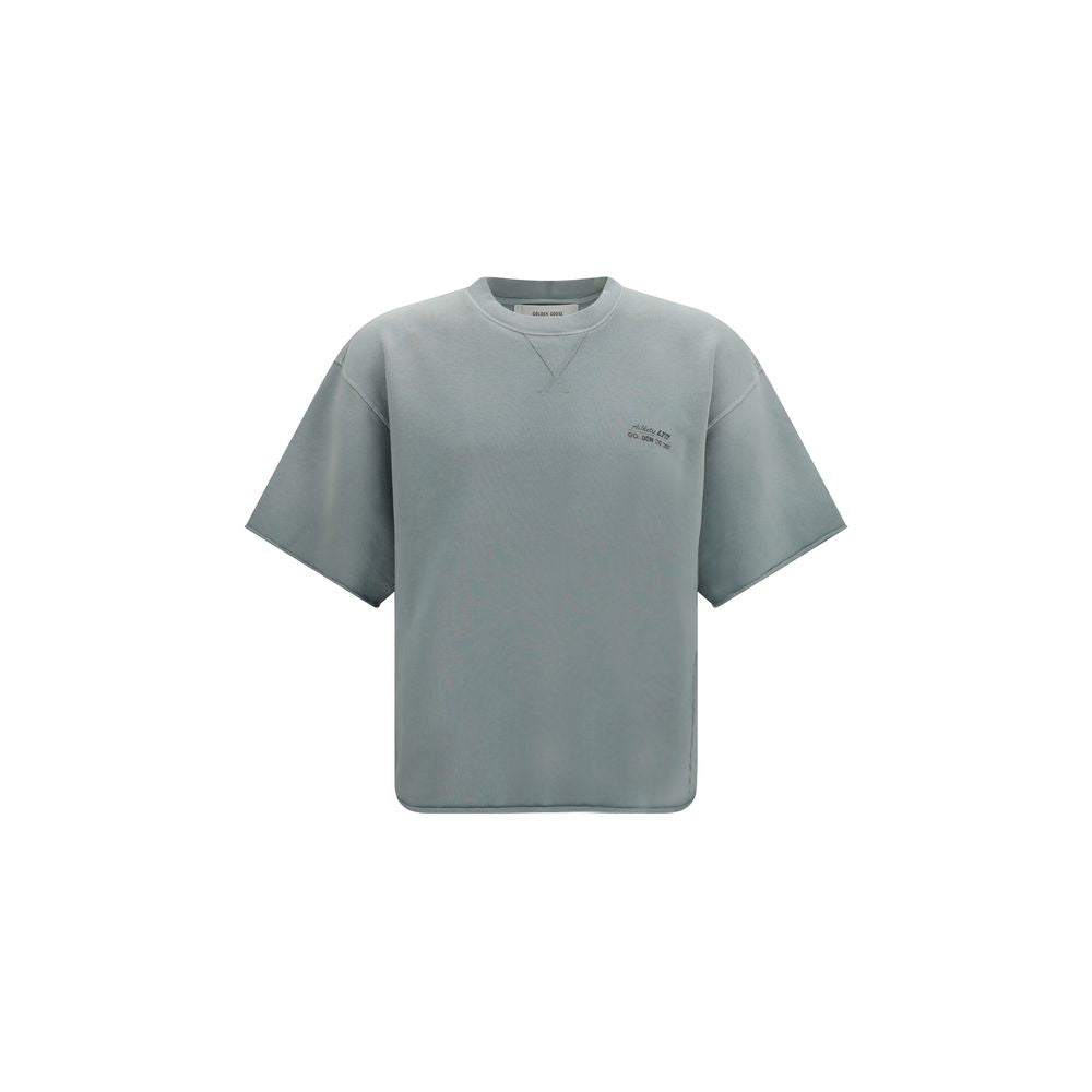 Sweatshirt by Golden Goose for men in cotton bicolour & print showcases a slouchy chic silhouette, artfully detailed with a slouchy chic crew neckline and three-quarter-sleeve for a slouchy chic finish.