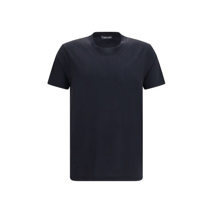 T-Shirt by Tom Ford for men in cotton black features a plush silhouette, showcasing a sophisticated crew neckline and for a truly plush finish.