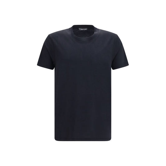 T-Shirt by Tom Ford for men in cotton black features a plush silhouette, showcasing a sophisticated crew neckline and for a truly plush finish.