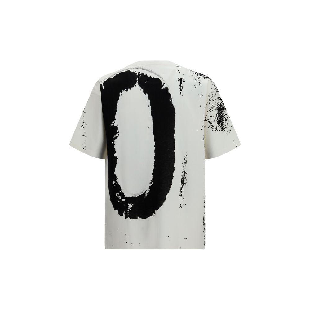 T-Shirt by Maison Margiela for men in cotton white, signature & print showcases a fashionable silhouette, elegantly detailed with a fashionable and round neckline for a sophisticated, high-fashion look.