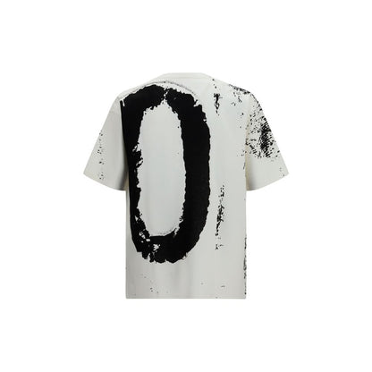 T-Shirt by Maison Margiela for men in cotton white, signature & print showcases a fashionable silhouette, elegantly detailed with a fashionable and round neckline for a sophisticated, high-fashion look.
