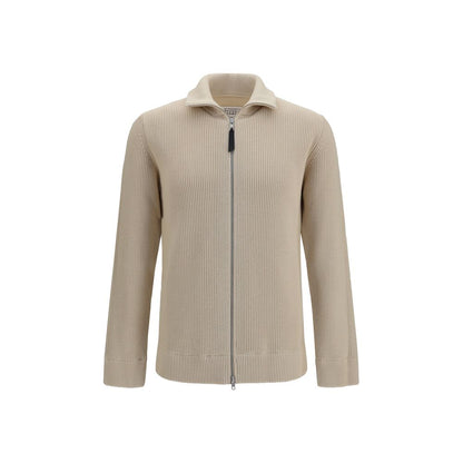 Sweatshirt by Maison Margiela for men in wool cotton beige features an magnificent silhouette, showcasing a sophisticated high-neck neckline and detail for a truly magnificent finish.