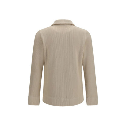 Sweatshirt by Maison Margiela for men in wool cotton beige features an exquisite silhouette, showcasing and high-neck neckline details for a exquisite look.