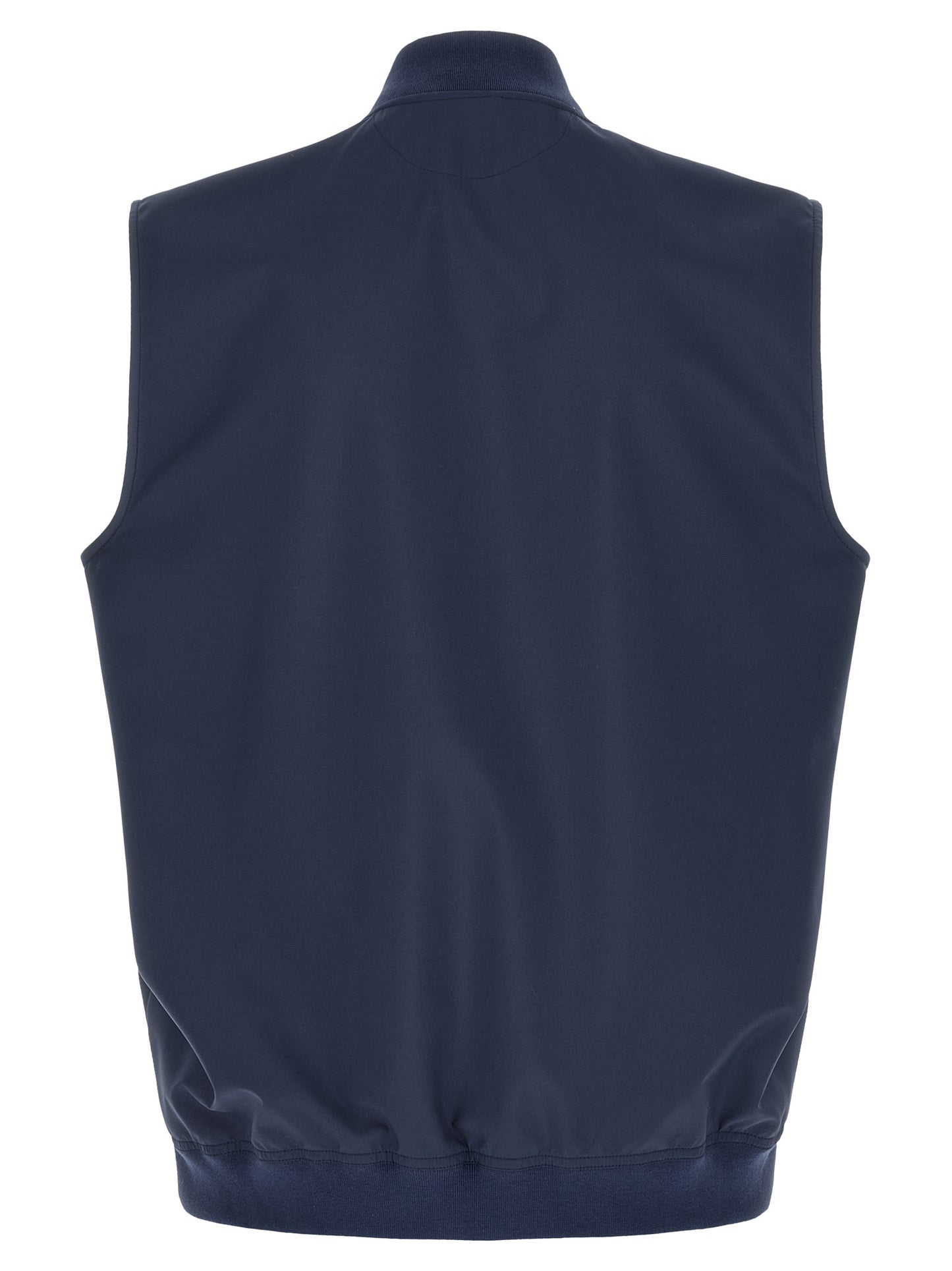 Vest by Brunello Cucinelli for men in nylon polyester polyurethane blue features a enviable silhouette, elegantly detailed with a enviable high-neck neckline and functional breathable-design & pockets for a enviable finish.