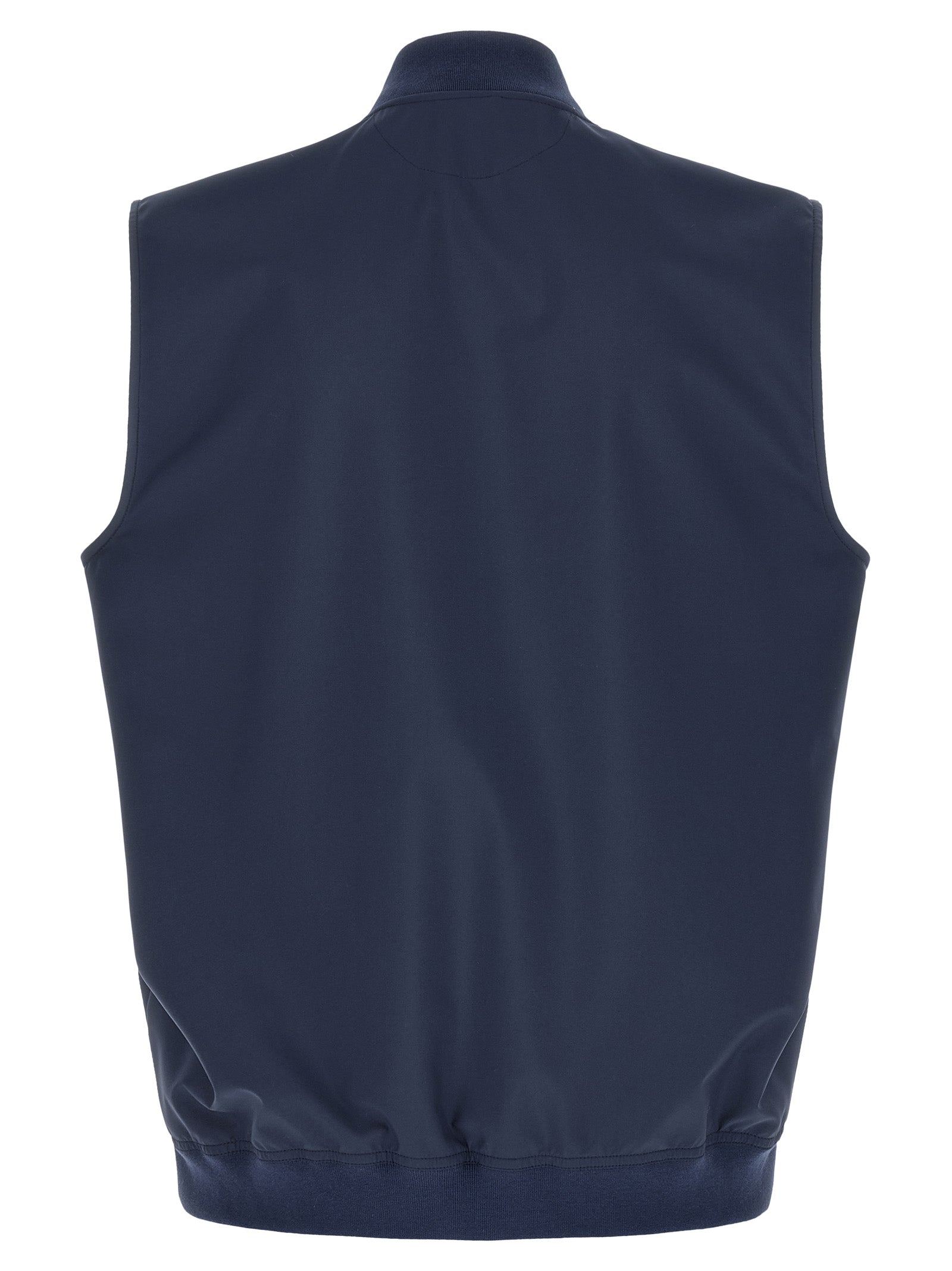 Vest by Brunello Cucinelli for men in nylon polyester polyurethane blue features a enviable silhouette, elegantly detailed with a enviable high-neck neckline and functional breathable-design & pockets for a enviable finish.