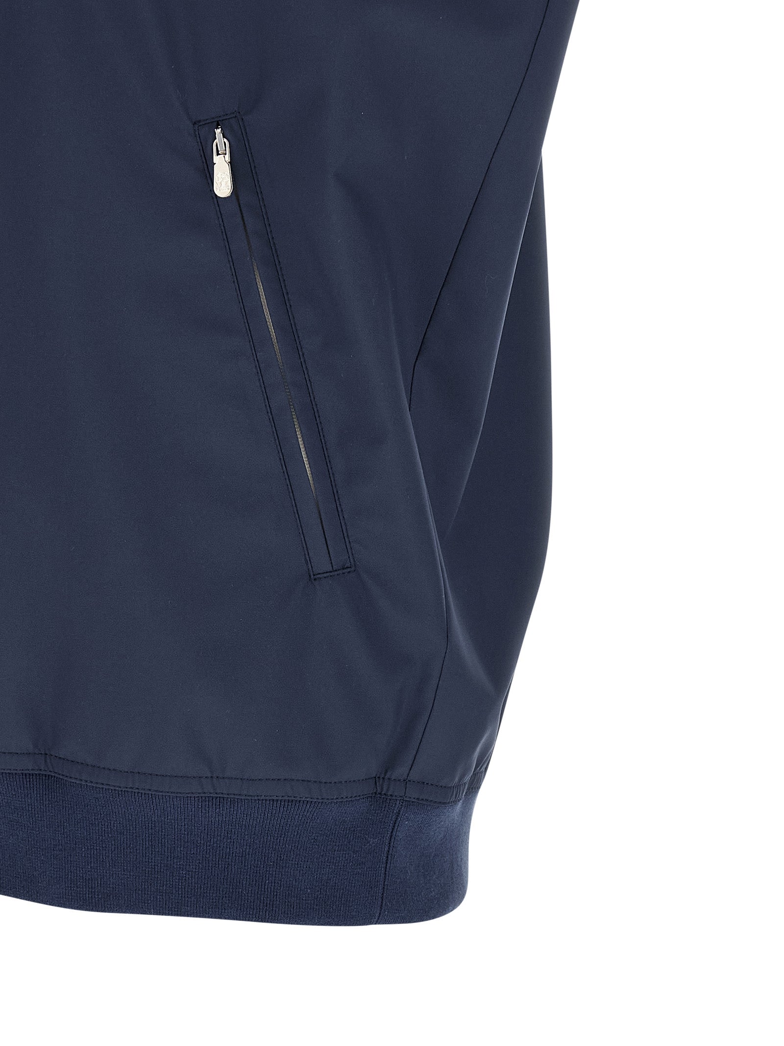 Vest by Brunello Cucinelli for men in nylon polyester polyurethane blue showcases a dynamic silhouette, perfectly balancing breathable-design & pockets with a dynamic for a sophisticated, high-fashion look.