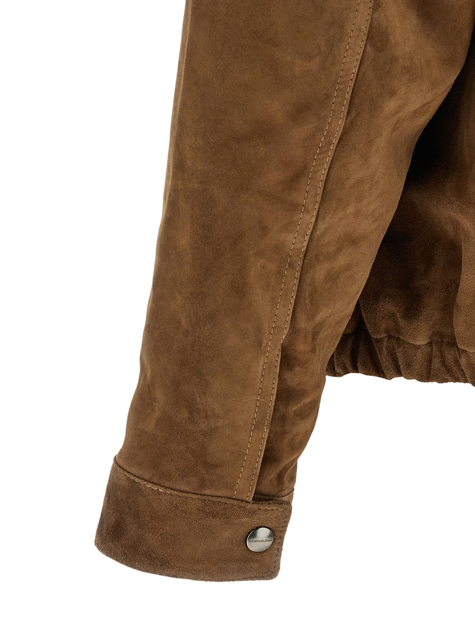 Jacket by GIORGIO BRATO for men in bos taurus suede calfskin leather brown features an utilitarian silhouette with a refined , showcasing sophisticated for an utilitarian aesthetic.