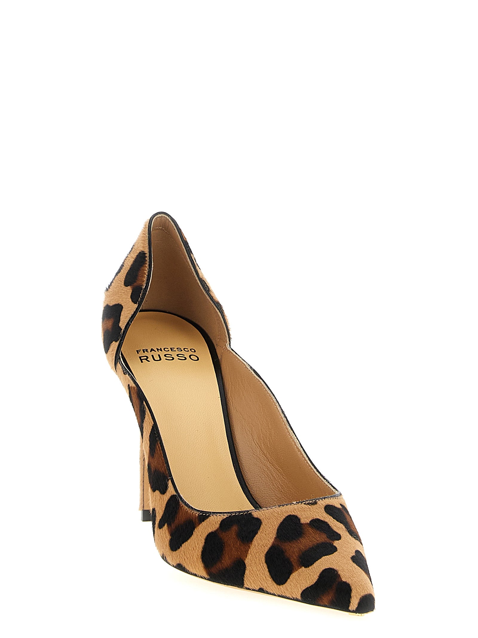 High-Heel Pumps Heels by Francesco Russo for women in goatskin leather multicolor & print features a effortlessly chic Pony Women's Goatskin Leather High-Heel Pumps Heels design with a sophisticated high-heel and elegant .