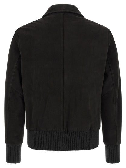 Jacket by GIORGIO BRATO for men in suede lamb leather black & silver presents a authentic silhouette, artfully detailed with a authentic shirt-collar neckline and functional pockets for a premium authentic finish.