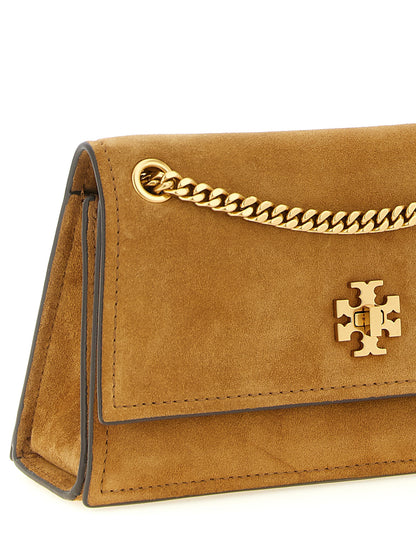 Mini Shoulder Bag by Tory Burch for women in suede calfskin leather brown & gold features a effortless sophistication silhouette, secured by a with ample and versatile shoulder-strap for a effortless sophistication finish.