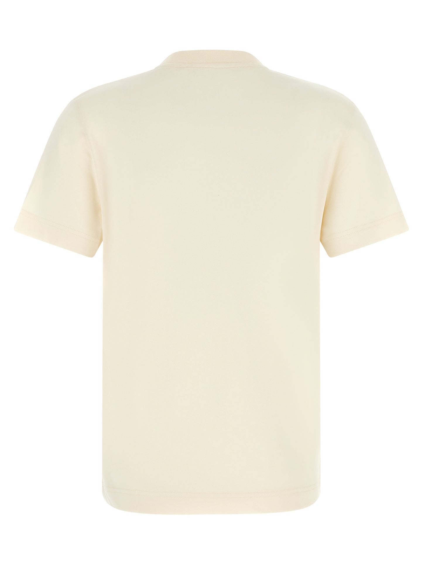 T-Shirt by Jacquemus for women in cotton beige, black & signature showcases a chic silhouette, artfully detailed with a chic crew neckline and for a chic finish.