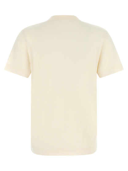 T-Shirt by Jacquemus for women in cotton beige, black & signature showcases a chic silhouette, artfully detailed with a chic crew neckline and for a chic finish.