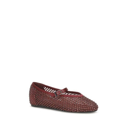 Ballet Flat Shoes by LE SILLA for women in nylon & bos taurus calf leather bordeaux features an captivating silhouette, showcasing the captivating style of the Women's Nylon & Bos Taurus Calf Leather Ballet Flat Shoes with its distinct and refined .