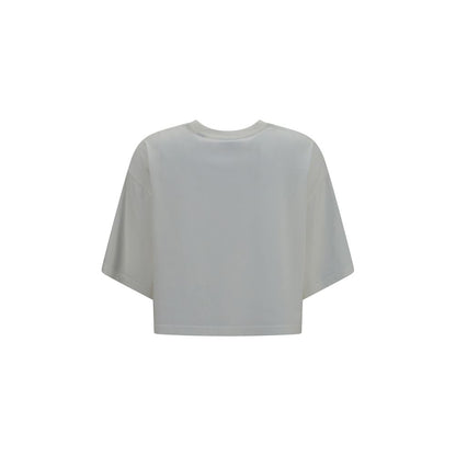 T-Shirt by Burberry for women in cotton white & print features a plush silhouette, showcasing a sophisticated crew neckline and for a truly plush finish.