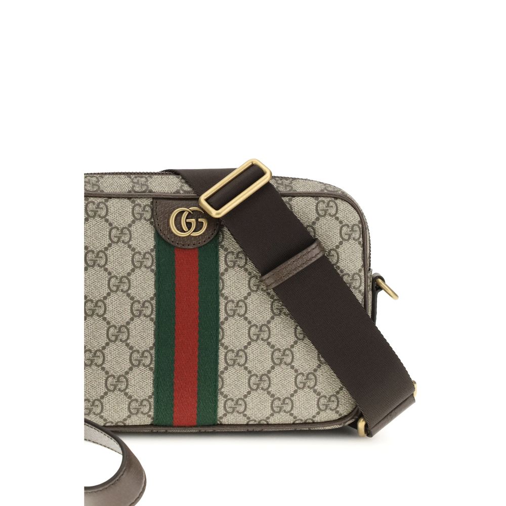 Small Shoulder Clutch Bag by Gucci for men in polyamide polyurethane leather & cotton beige, brown, dark-green, gold, multicolor, red, signature, monogram & striped showcases a enviable silhouette, artfully detailed with a secure , organized , and versatile shoulder-strap, detachable-strap & handle for a enviable look.