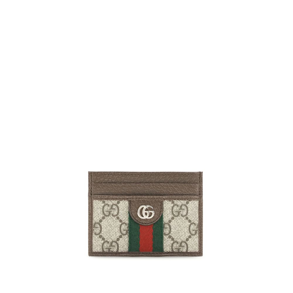Cardholder Card Case by Gucci for women in polyurethane polyester cotton brown, gold & signature features a sleek silhouette, showcasing the sleek design of the Gg Ophidia Polyurethane Polyester Cotton Cardholder Card Case with functional card-organization compact-design for a premium look.