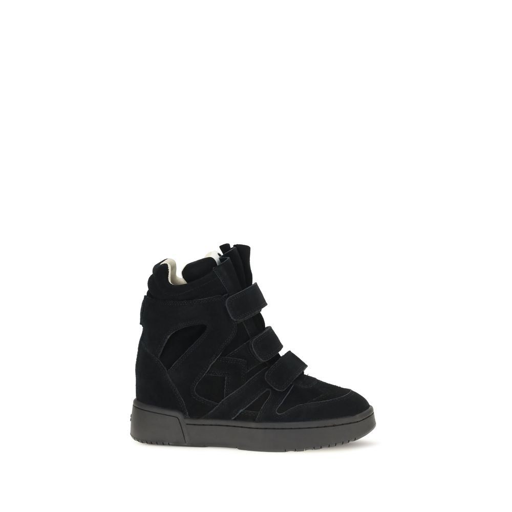 Sneakers by Isabel Marant for women in bos taurus suede calf leather black features a chic design, perfectly showcasing the chic fashion style of this Women's Fashion Bos Taurus Suede Calf Leather Sneakers.
