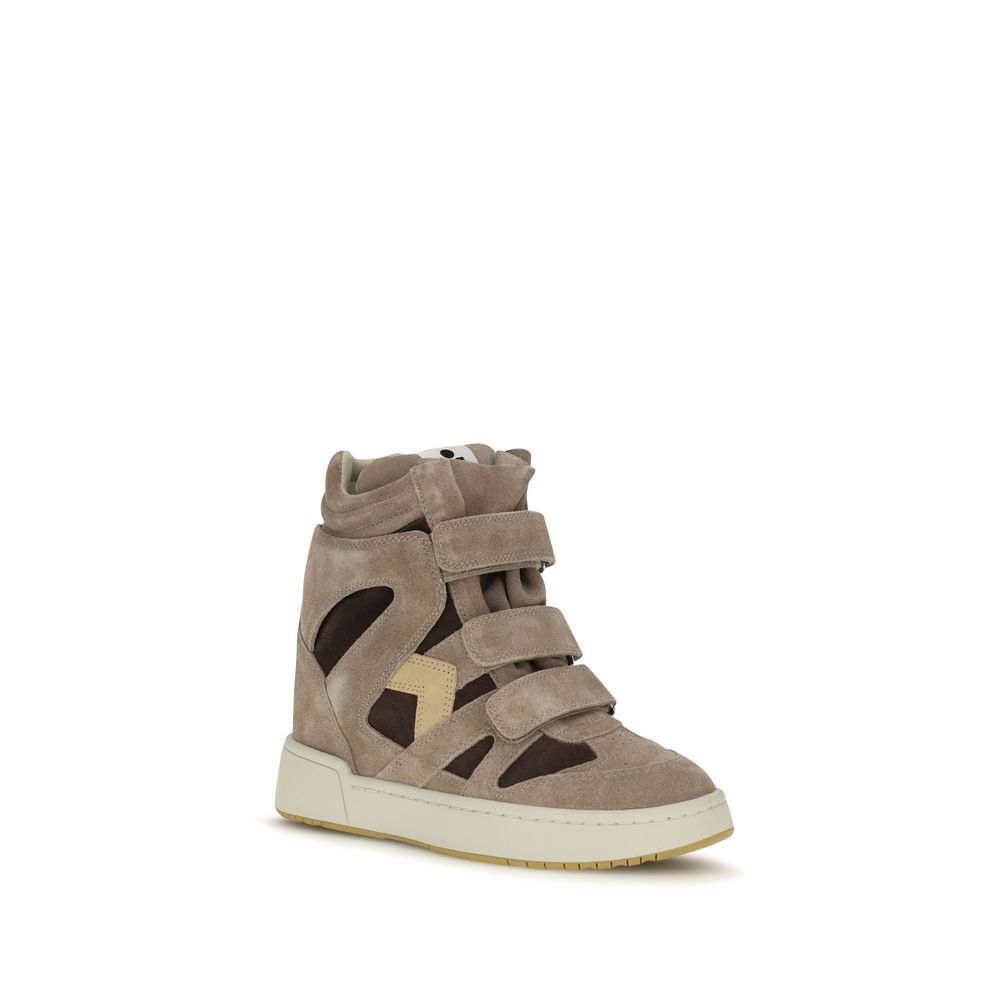 Sneakers by Isabel Marant for women in bos taurus calf suede leather beige & blue features an timeless silhouette from the Women's High Top Bos Taurus Calf Suede Leather Sneakers collection, showcasing a signature high-top style with an timeless finish.