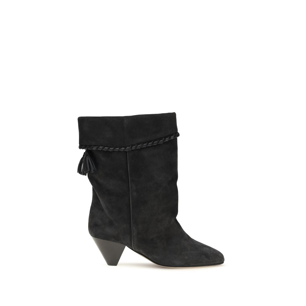 Boots by Isabel Marant for women in bos taurus suede calfskin leather black features an high-performance silhouette, showcasing the sophisticated design of the Women's Bos Taurus Suede Calfskin Leather Boots with a and a refined pointed toe style.