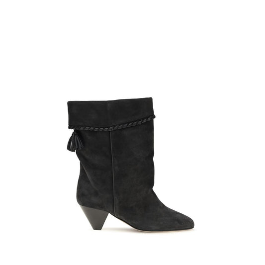 Boots by Isabel Marant for women in bos taurus suede calfskin leather black features an high-performance silhouette, showcasing the sophisticated design of the Women's Bos Taurus Suede Calfskin Leather Boots with a and a refined pointed toe style.