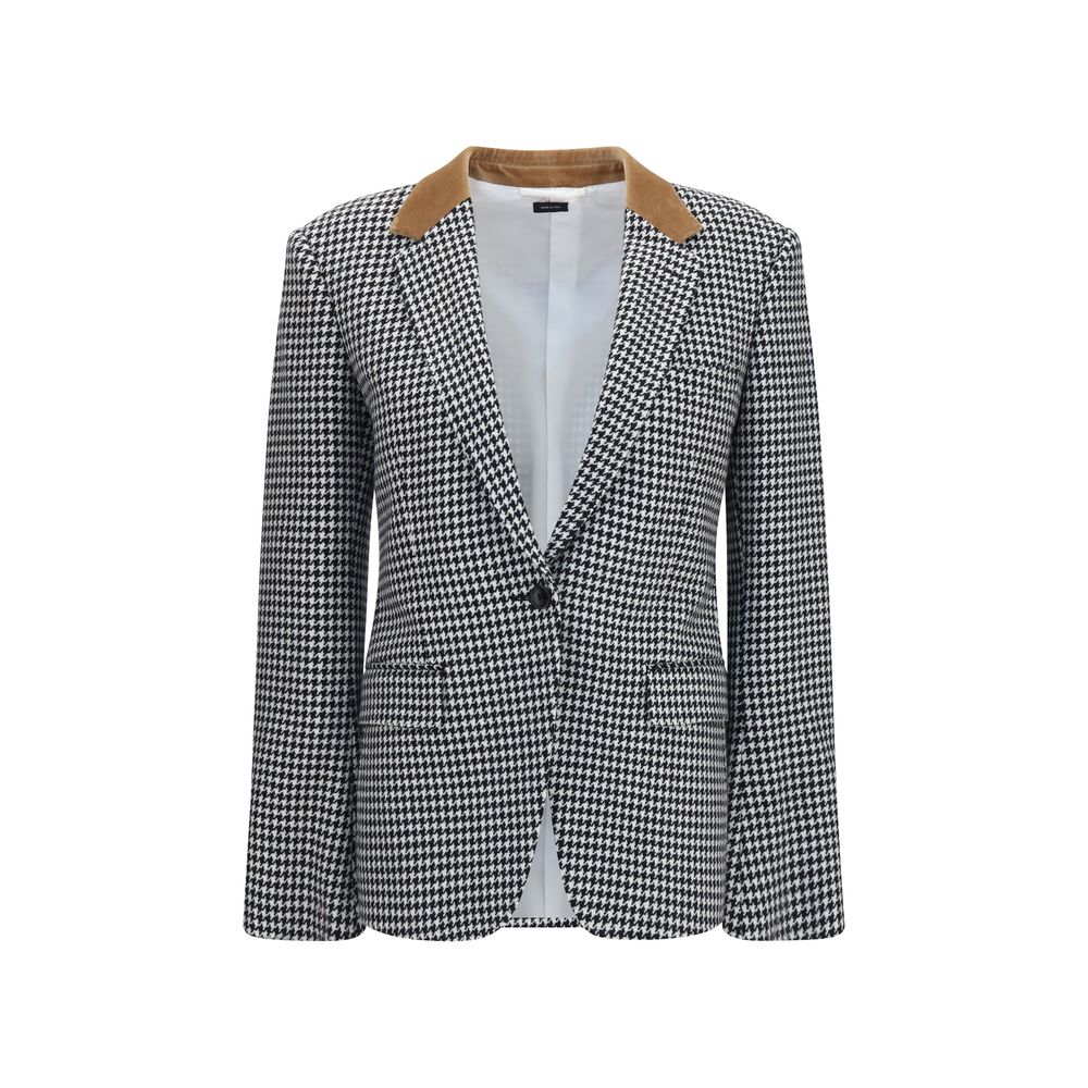 Overcoat by Tom Ford for women in cashmere & capra leather multicolor, patterned & houndstooth features a contemporary silhouette showcasing a contemporary and refined for a sophisticated finish.