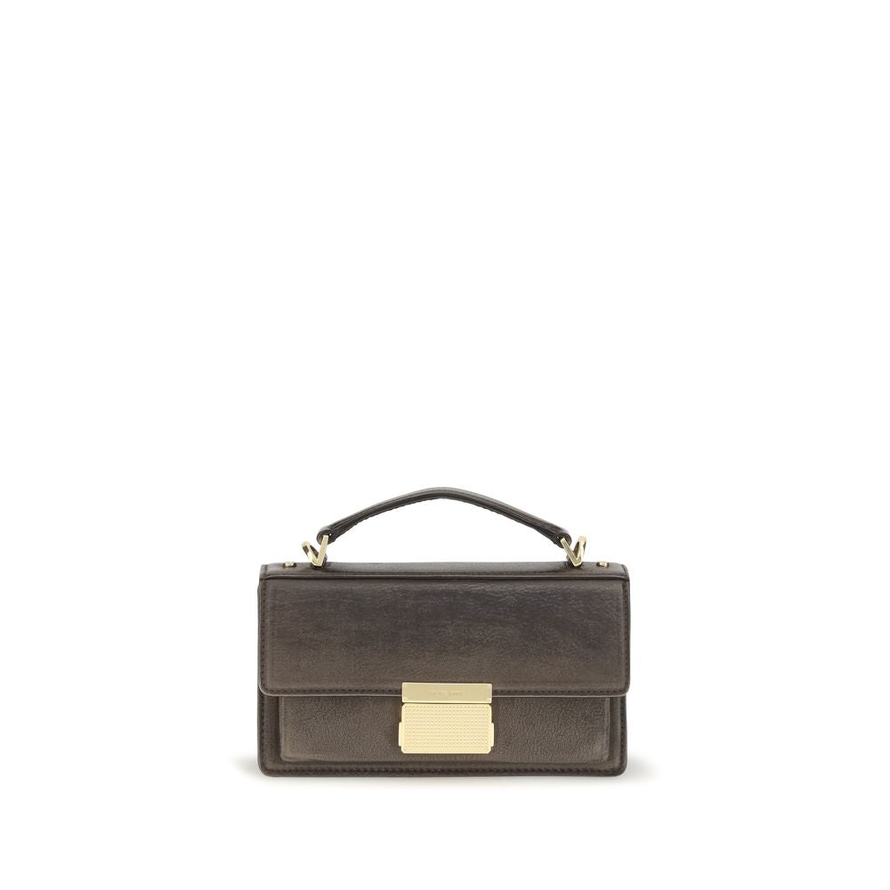Flap Handbag by Golden Goose for women in bos taurus calf leather brown & gold features a exquisite silhouette, showcasing a secure flap and exquisite with versatile shoulder-strap & handle for a exquisite finish.