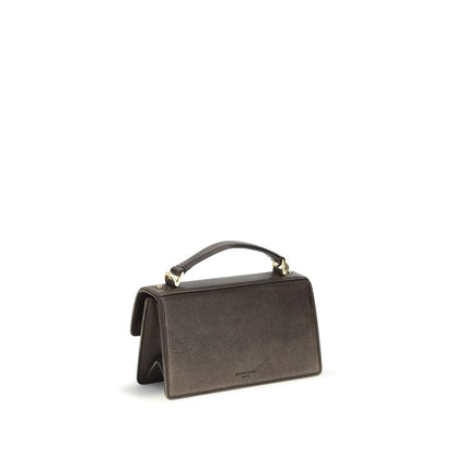 Flap Handbag by Golden Goose for women in bos taurus calf leather brown & gold features a signature silhouette, showcasing a secure flap and signature with versatile shoulder-strap & handle for a sophisticated look.