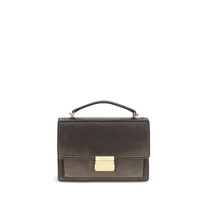 Flap Handbag by Golden Goose for women in bos taurus calf leather brown & gold features a exquisite silhouette, showcasing a secure flap and exquisite external-pockets with versatile shoulder-strap & handle for a exquisite finish.
