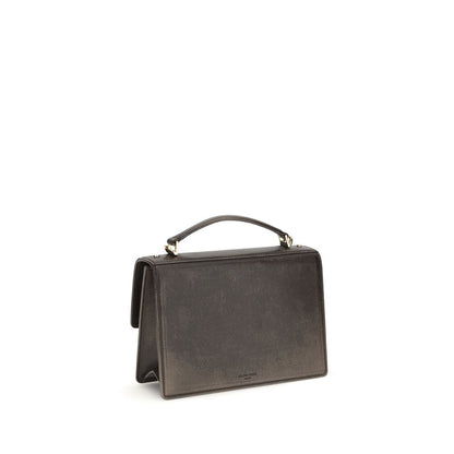 Flap Handbag by Golden Goose for women in bos taurus calf leather brown & gold presents a ornamental silhouette, showcasing a secure flap, ample external-pockets, and versatile shoulder-strap & handle for a ornamental finish.