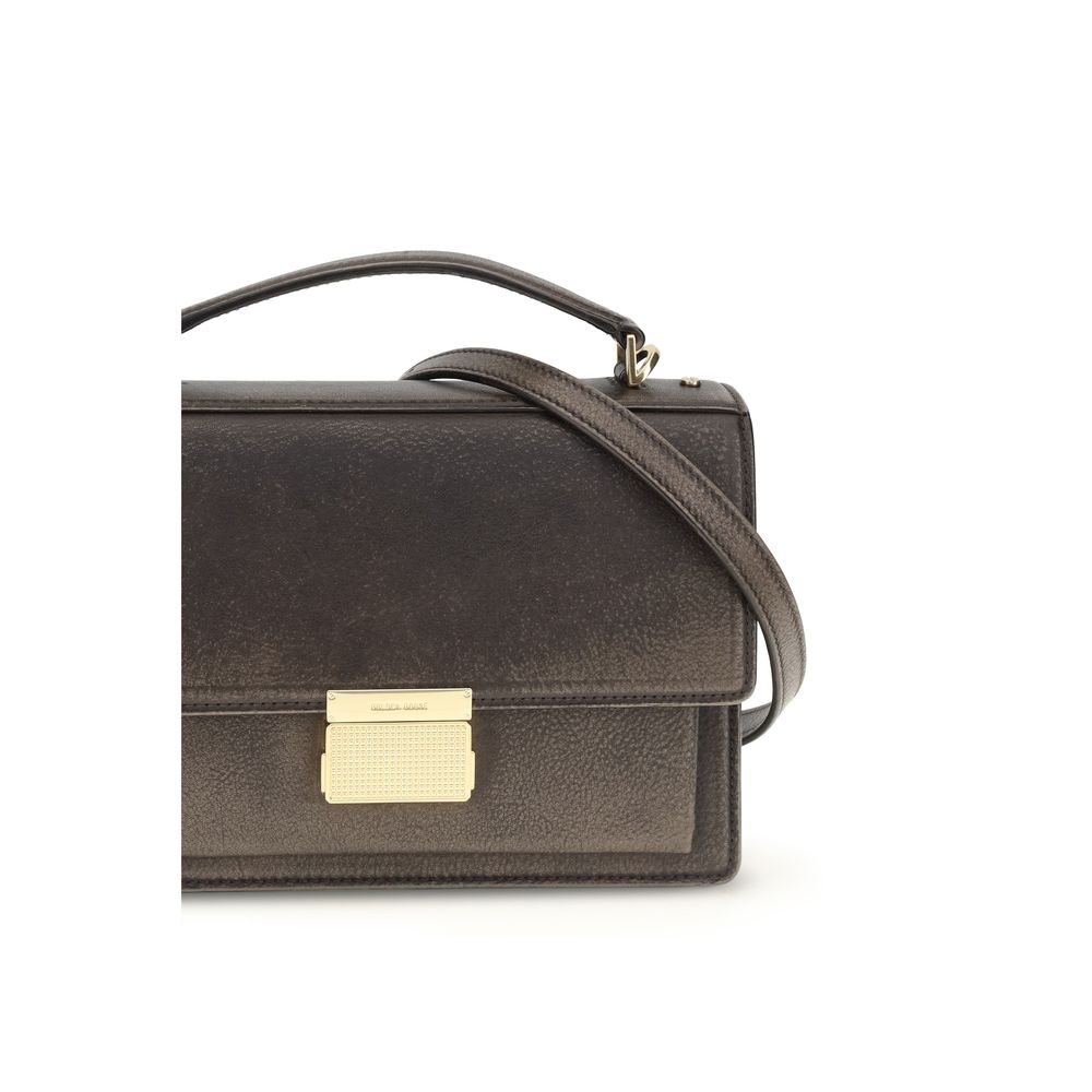 Flap Handbag by Golden Goose for women in bos taurus calf leather brown & gold features a exquisite silhouette, showcasing a secure flap and exquisite external-pockets with versatile shoulder-strap & handle for a exquisite finish.