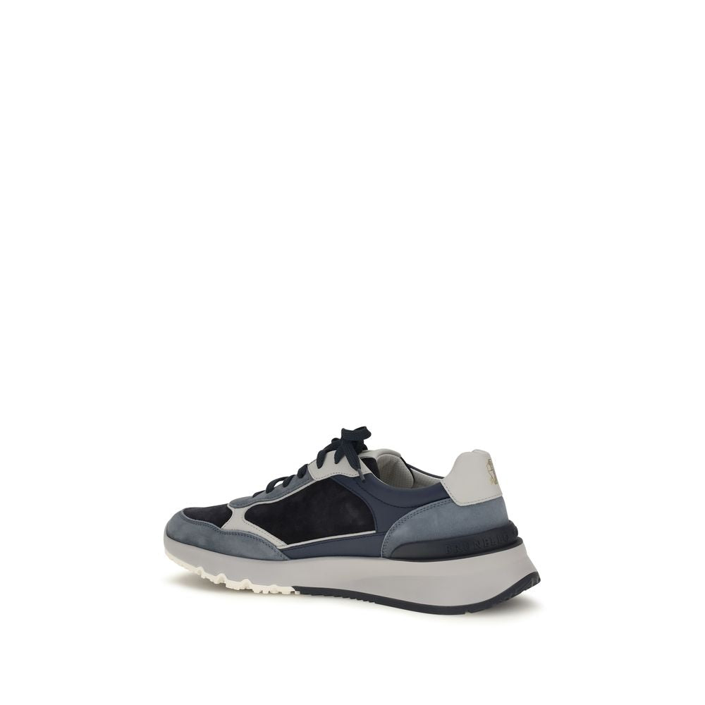 Athletic Sneakers by Brunello Cucinelli for men in tu & bos taurus calf leather blue features an exquisite silhouette, showcasing the premium athletic style of the Men's Athletic TU & Bos Taurus Calf Leather Sneakers with an exquisite finish.