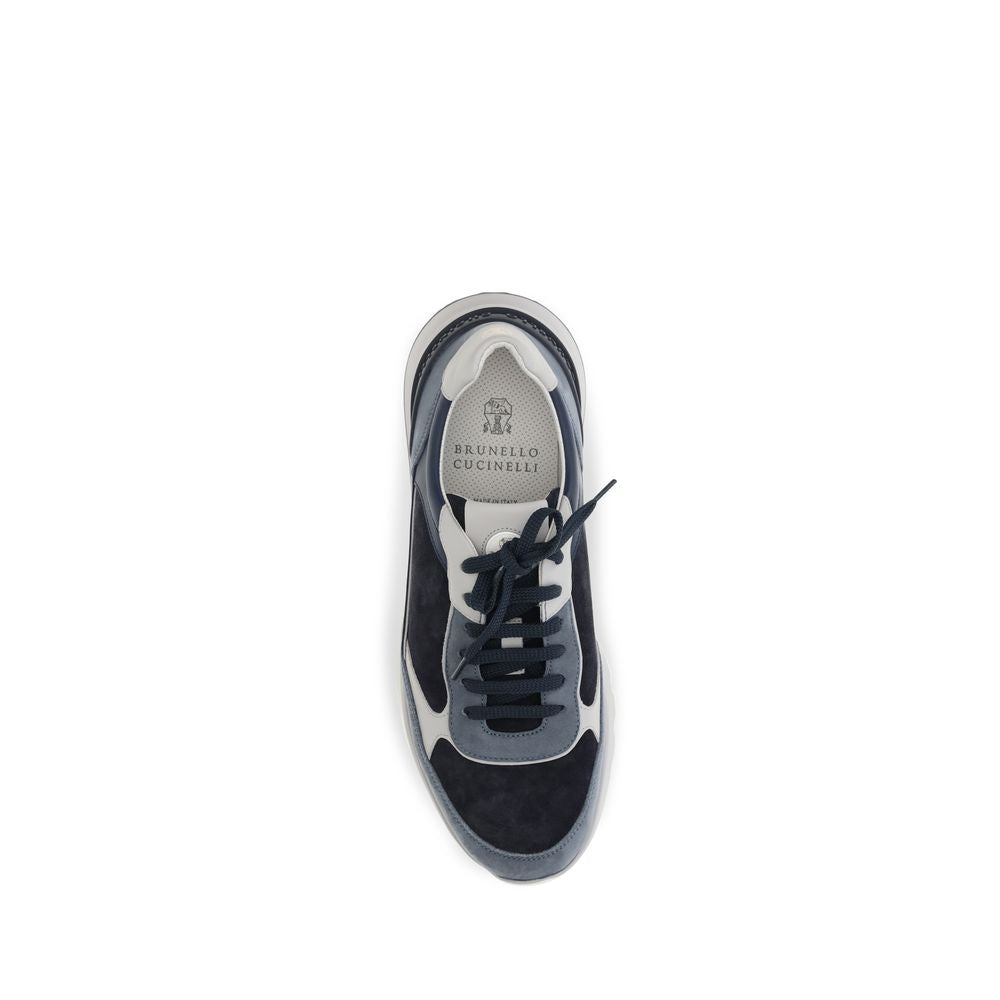 Athletic Sneakers by Brunello Cucinelli for men in tu & bos taurus calf leather blue features an effortless chic silhouette, showcasing the signature athletic style of the Men's Athletic TU & Bos Taurus Calf Leather Sneakers collection with a truly effortless chic finish.