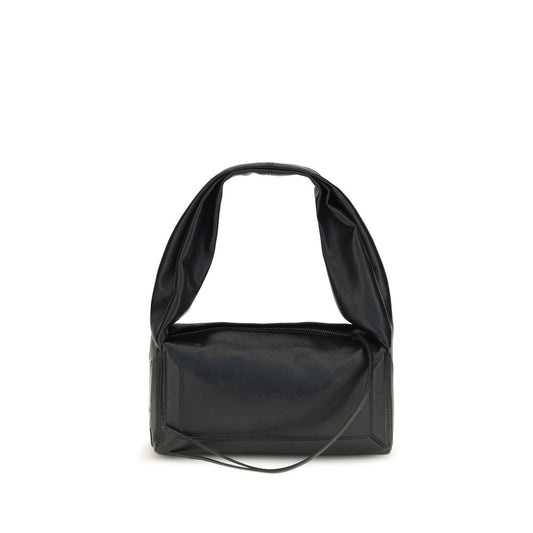 Small East West Shoulder Bag by Maison Margiela for women in leather black, white & signature presents a versatile silhouette, showcasing a secure zipper and versatile with versatile shoulder-strap for a sophisticated look.
