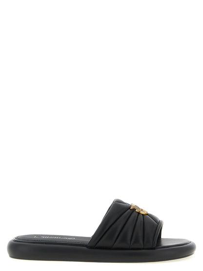 PINKO Black Lambskin Slides