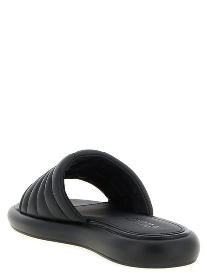 PINKO Black Lambskin Slides