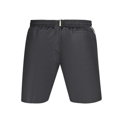 Swim Shorts by Hugo Boss for men in polyester black & print presents a sculptural silhouette, showcasing the sculptural Waves Men's Polyester Swim Shorts design with a refined cut for a premium, sophisticated look.