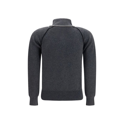 Cardigan by Isabel Marant Étoile for women in merino wool polyamide viscose & cotton gray & toile showcases a luxurious silhouette, meticulously detailed with a sophisticated high-collar neckline and for a refined finish.