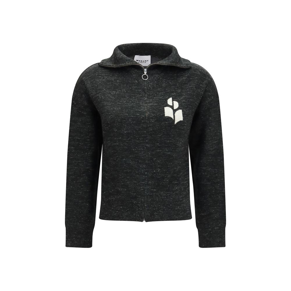 Sweatshirt by Isabel Marant Étoile for women in polyamide polyester cotton merino wool & linen black & toile features a unrivaled silhouette with a refined high-collar neckline and unrivaled long-sleeve detailing for a sophisticated look.